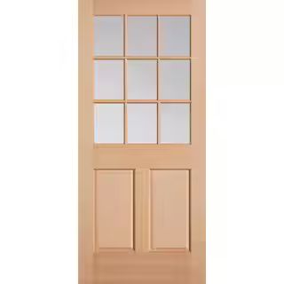 Masonite 36 in. x 80 in. 9 Lite Unfinished Fir Front Exterior Door Slab-76392 - The Home Depot | The Home Depot