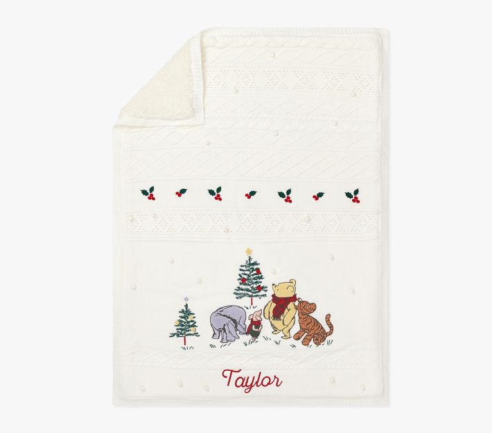 Disney's Winnie the Pooh Holiday Heirloom Baby Blanket | Pottery Barn Kids