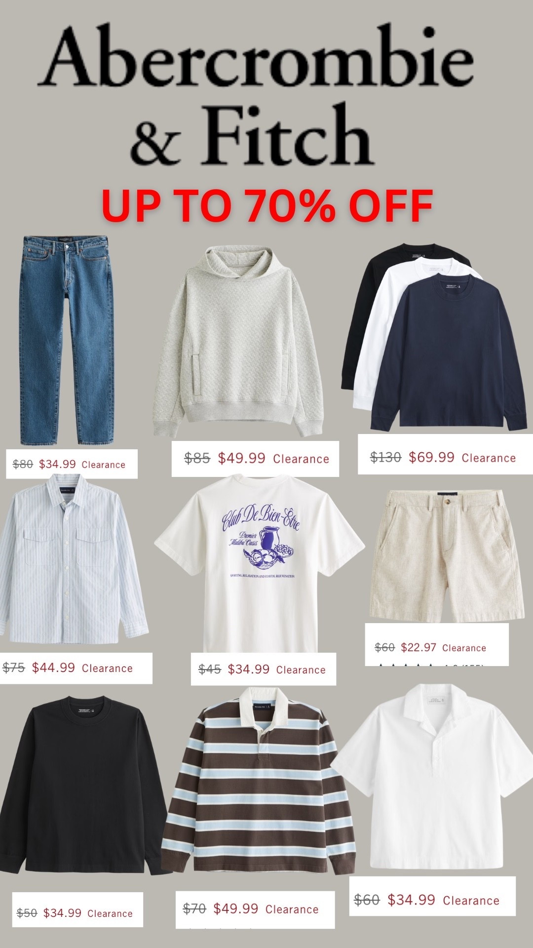 Abercrombie’s clearance section is actually stacked right now. Clean basics, summer shirts, relaxed shorts, and everyday pieces all heavily marked down before sizes disappear. #LTKMens #Abercrombie #MensFashion #SummerStyle #Menswear #LTKSaleAlert #MensOutfits #SummerFits #AbercrombieSale #MensStyle