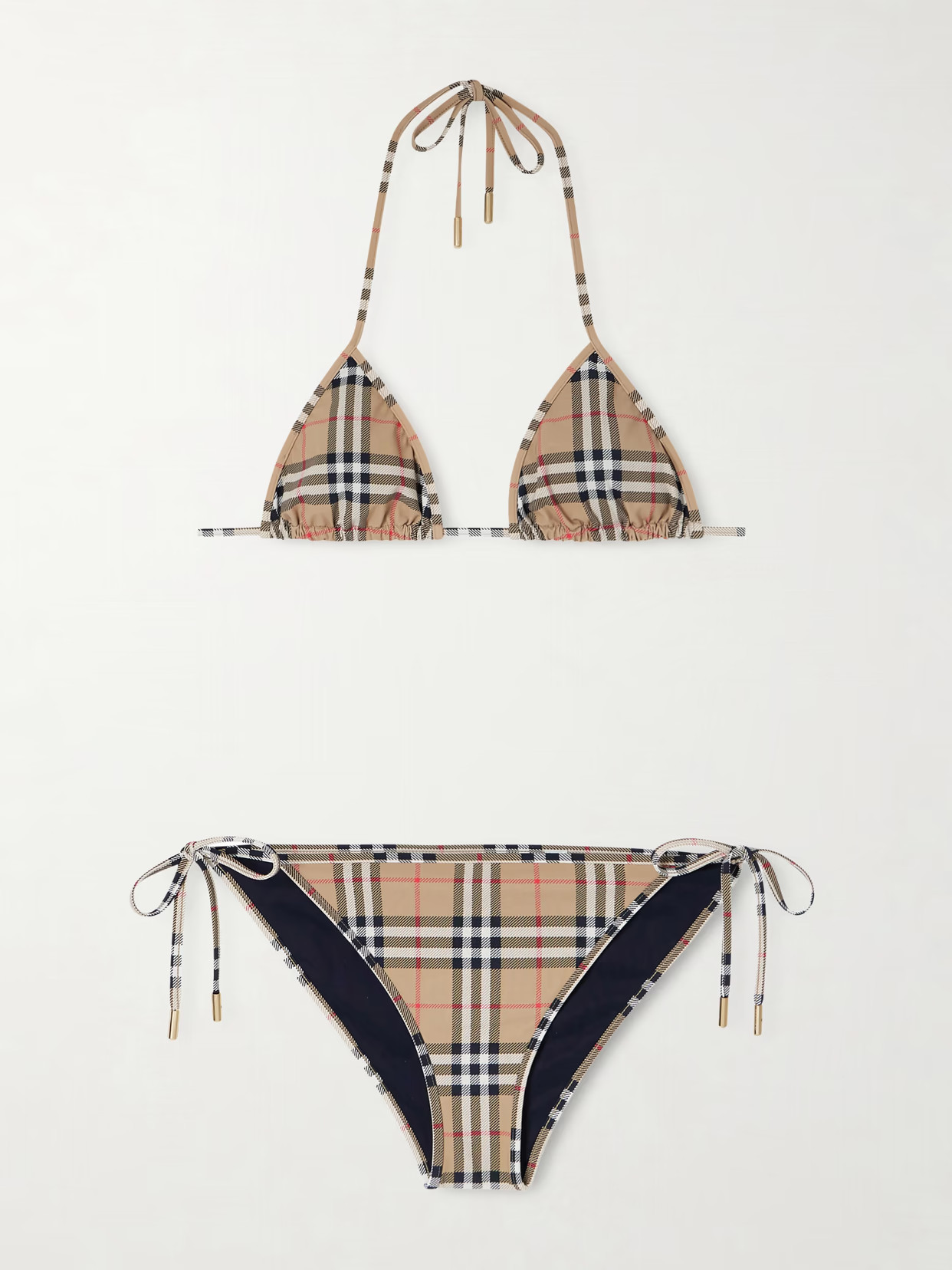 Burberry - Checked Triangle Bikini - Multi | NET-A-PORTER (US)