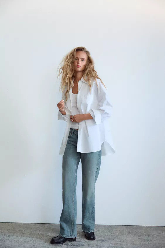 TRF LOW-RISE WIDE LEG JEANS | Zara US