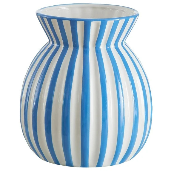 Mainstays Blue and White Striped Ceramic Vase | Walmart (US)