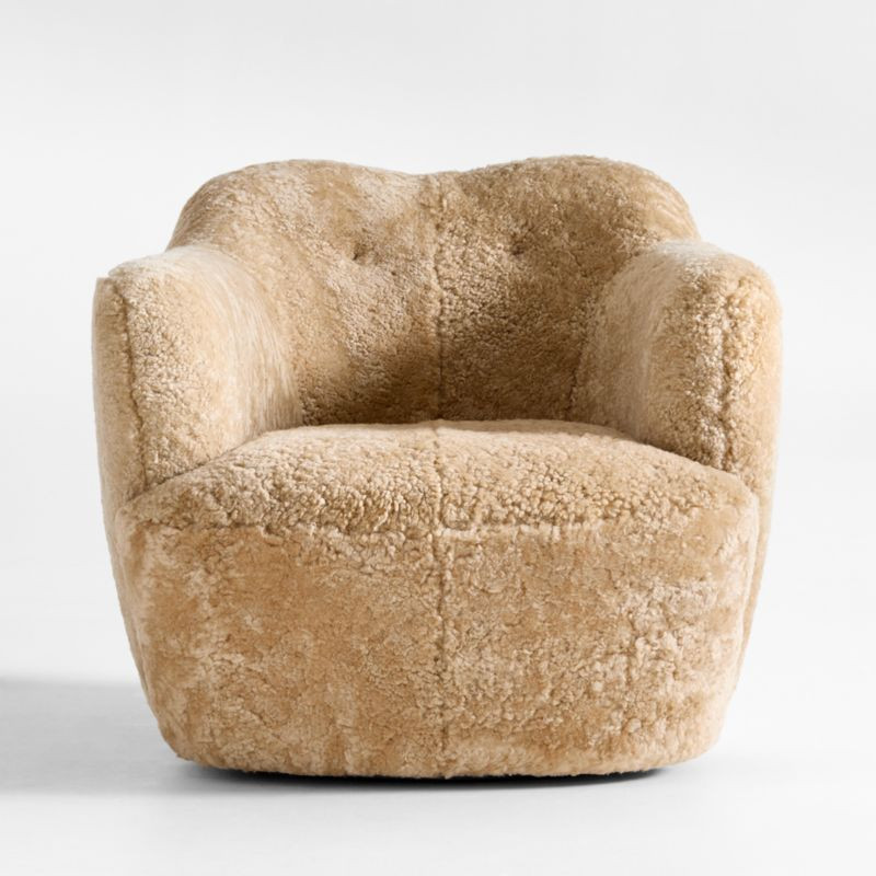 Apero Shearling Swivel Accent Chair | Crate & Barrel | Crate & Barrel