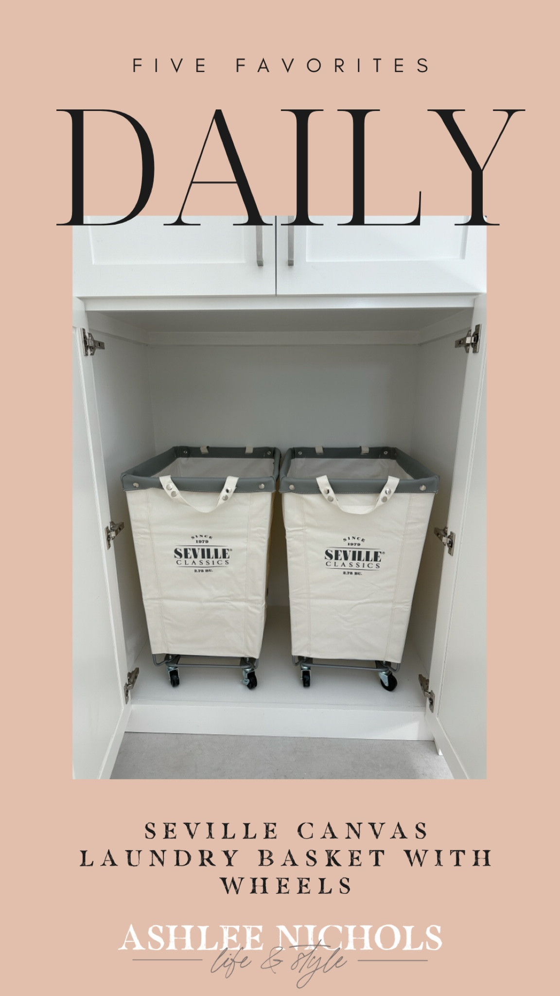 Daily five favorites 
Seville canvas laundry basket with wheels 
Home organization 

#LTKhome