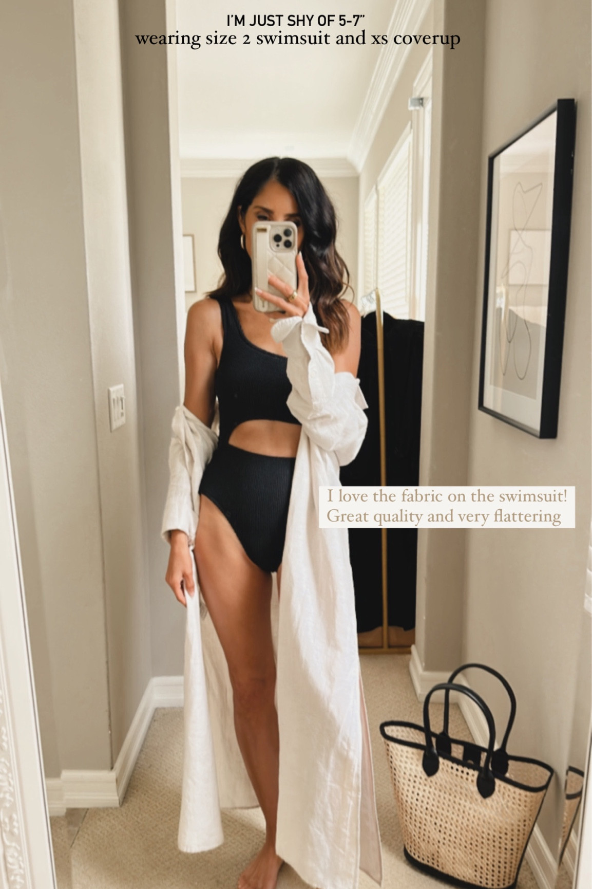 Love this new swim coverup and bathing suit! I’m just shy of 5-7” wearing the size 2 swimsuit and XS coverup, StylinByAylin 

#LTKstyletip #LTKswim #LTKSeasonal