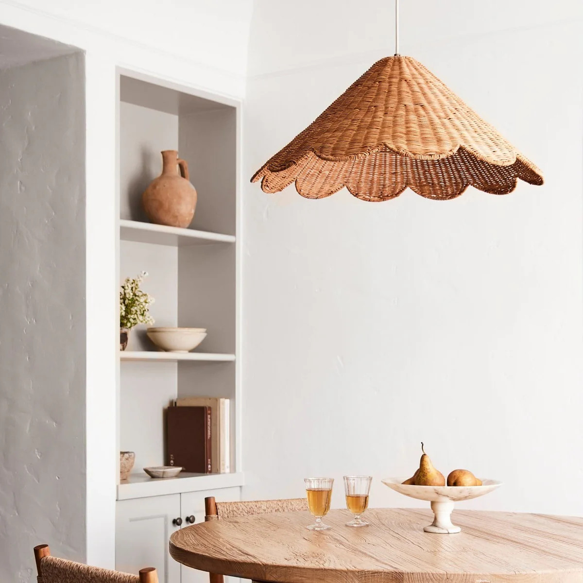 Maude Rattan Scallop Pendant Light | Casa Zuma