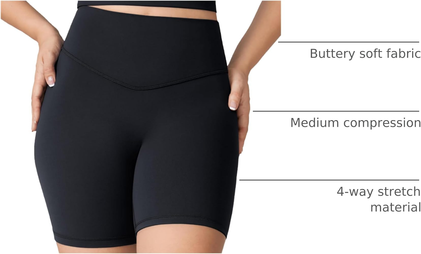 Hugcurve No Front Seam High Waisted Workout Biker Shorts for Women 6 Inches Tummy Control Buttery... | Amazon (US)