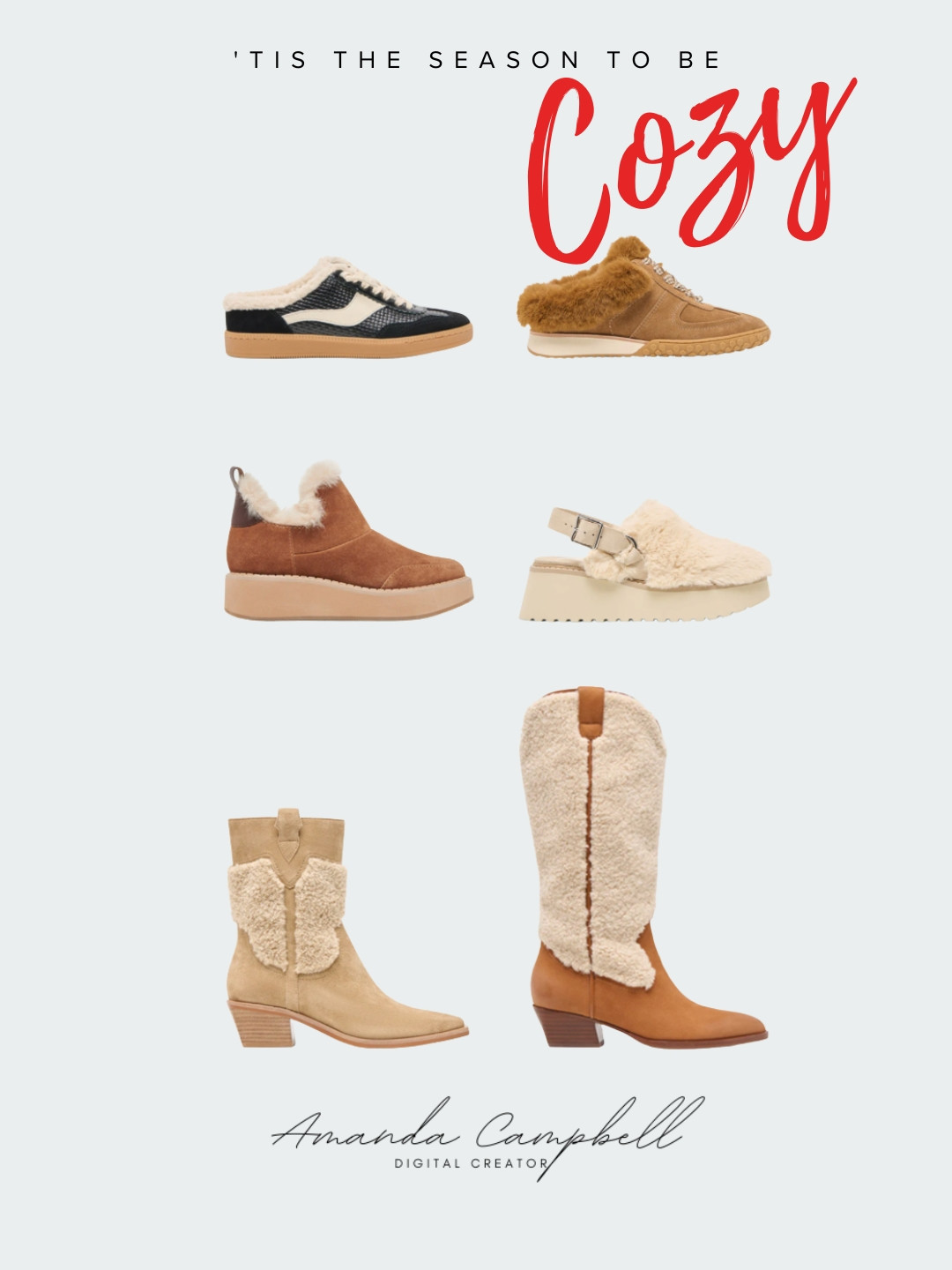 Cozy Season Footwear Edit
'Tis the season to be cozy — and nothing says comfort like shearling-lined sneakers, boots, and clogs 🤍 From errands to après-ski, these picks keep your toes warm and your outfits chic. Tap to shop your new go-to winter shoes directly from my LTK!

🛍️ Shop the collection now on my LTK

#LTKFallStyle #LTKHoliday #WinterOutfitInspo #CozyStyle #LTKFashion #ShearlingBoots #FallFootwear #WinterWardrobe #LTKUnder100 #LTKFinds #ColdWeatherStyle #CozyVibes 

 