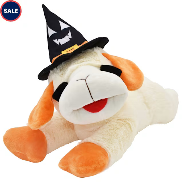 Multipet International Lamb Chop Halloween Jumbo with Black Jack O Lantern Witch Hat Dog Toy, X-L... | Petco