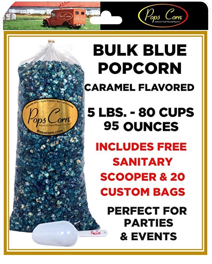 Pops Corn - Gourmet Pops Corn It's a Boy-BULK/WHOLESALE BLUE POPCORN-5 GAL.-80 CUPS-95 OZ-FREE SA... | Amazon (US)