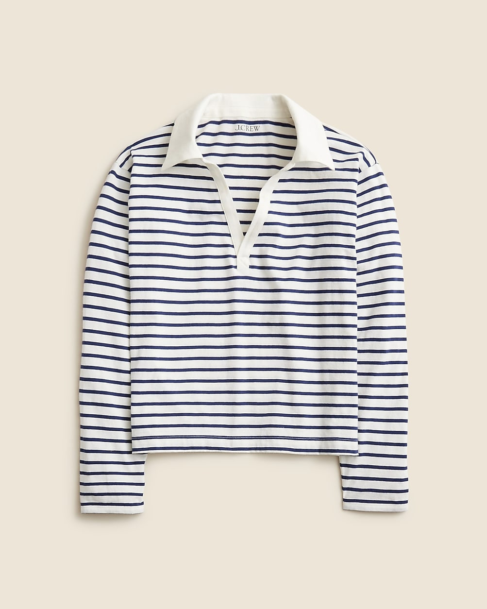 Vintage jersey johnny-collar shirt in stripe | J. Crew US