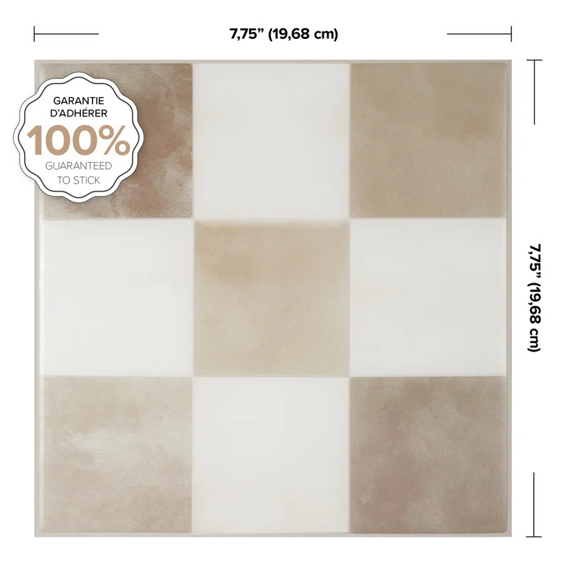 Peel and Stick Gel Backsplash Tile Damier 7" x 7" (Set of 4) | Wayfair North America