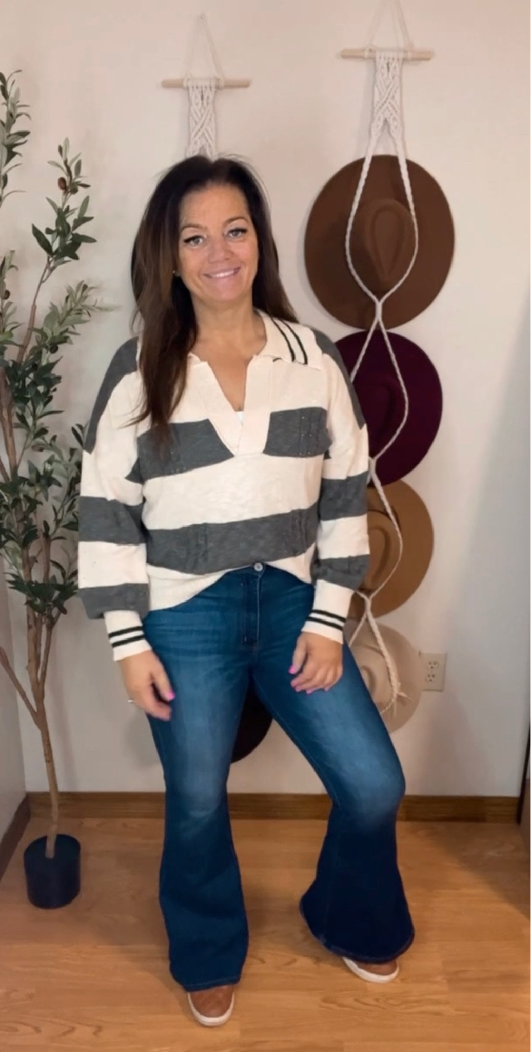 This sweater is so flattering and light weight which makes it perfect for transitioning into spring. My fav loafers and go to Kancan jeans! #winteroutfit 

#LTKSeasonal #LTKstyletip #LTKMostLoved
