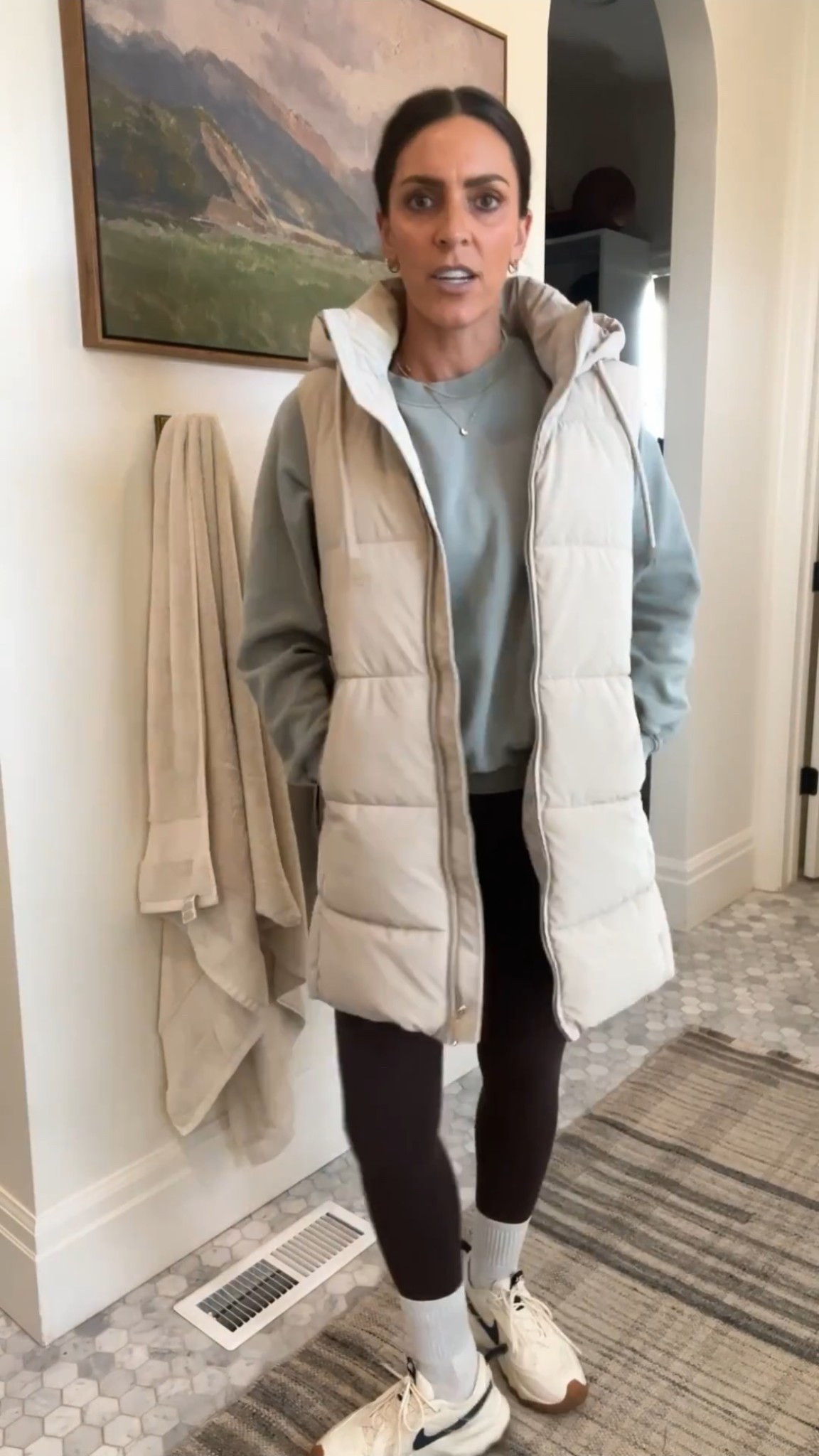 Long puffer vest to layer over anything. Throw over your gym outfit or a cute sweat set  

#LTKootd #LTKOver40 #LTKActive