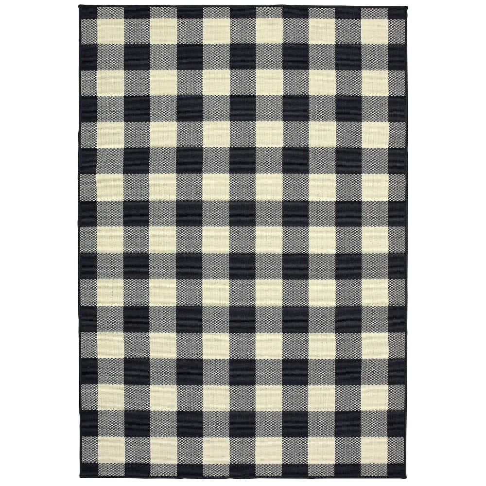 1'9""X3'9"" Madeline Plaid Check Rug Black/Ivory | Target