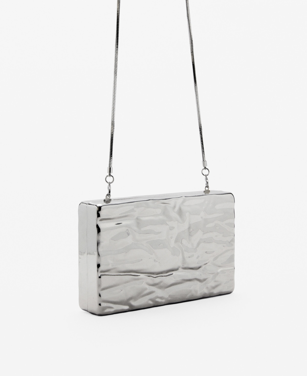 Mango Women's Textured Clutch Bag - Silver | Macy's