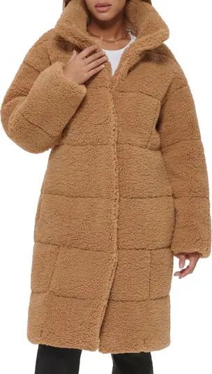 Levi's® Quilted Fleece Long Teddy Coat | Nordstrom | Nordstrom