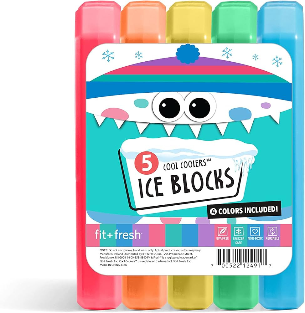 Cool Coolers by Fit + Fresh, Days of the Week Ice Blocks, Colorful & Compact Ice Packs, Perfect f... | Amazon (US)