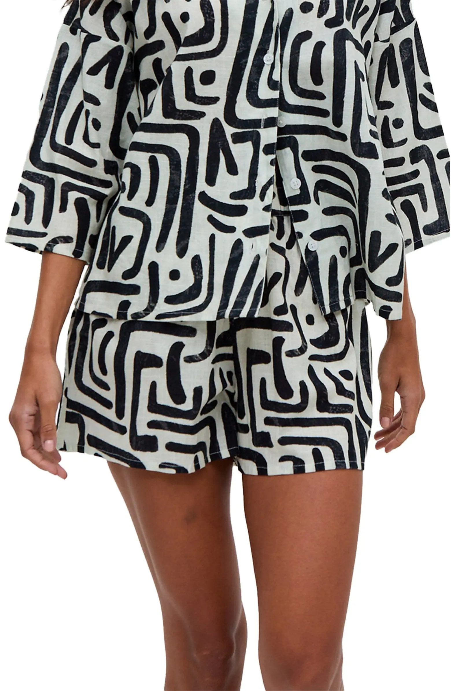 Nicola Paperbag Waist Warhol Print Shorts | Nordstrom