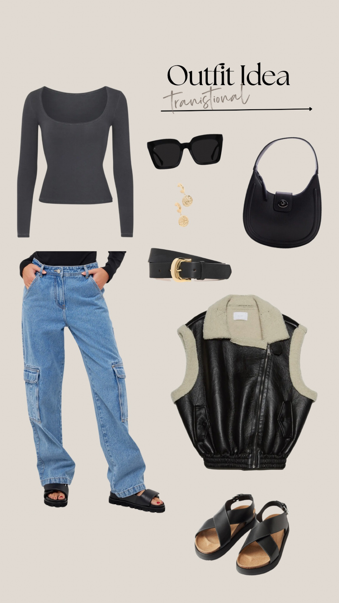 Spring transitional outfits 

Cargo jeans, spring outfit, sherpa vests, gold buckle belt, black leather belt, sunnies, skims layering shirt

#LTKSeasonal #LTKstyletip #LTKunder100