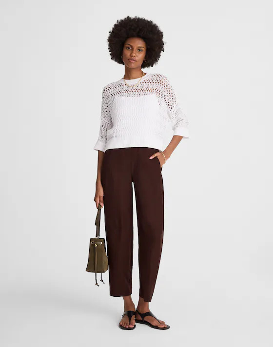 Tall Pull-On Barrel Pants in 100% Linen | Madewell | Madewell