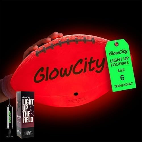 GlowCity Glow in The Dark Football - Size 3/6 Light Up Ball Gifts for Kids, Teens & Adults - Brig... | Amazon (US)