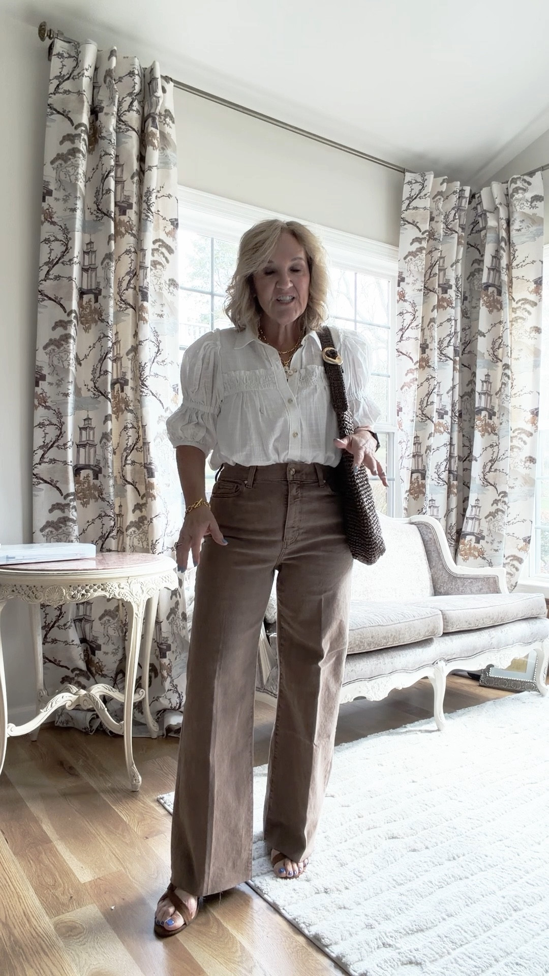 Paige anessa jeans in the cedar color is very popular. I’m linking several sources so that you can find your size. I ordered the 29 and they fit perfectly.
Blouse is from Anthropologie size medium
I’m leaking several different block heels, including these from LOFT
Anthropologie Buckle bag it’s oversized and a statement

#LTKOver40 #LTKspringtrends #LTKPetite