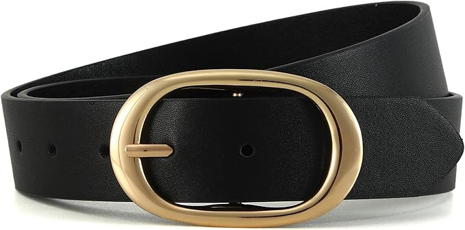 Fashion Women's Faux Leather Belts Ladies Waist Belt with Pin Buckle for Jeans Pants 1.26" Width | Amazon (US)
