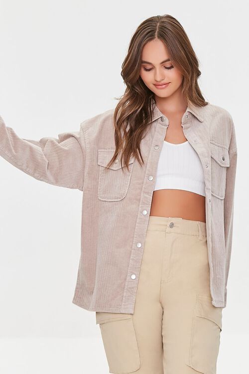 Corduroy Button-Front Shacket | Forever 21 (US)