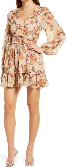 Sweet Type of Love Floral Long Sleeve MinidressLULUS | Nordstrom