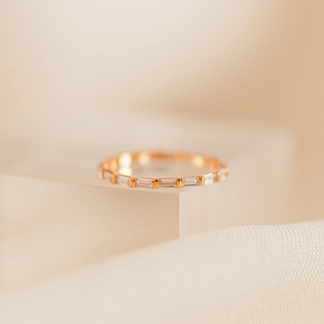 Baguette Eternity Ring by Caitlyn Minimalist • Diamond Eternity Ring • Engagement Ring • An... | Etsy (US)