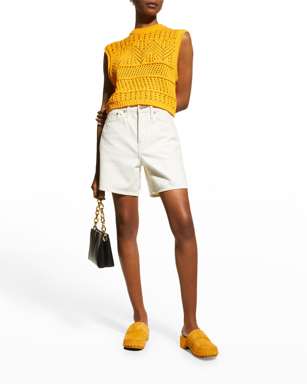 Renee Crochet-Knit Sweater Crop Top | Neiman Marcus
