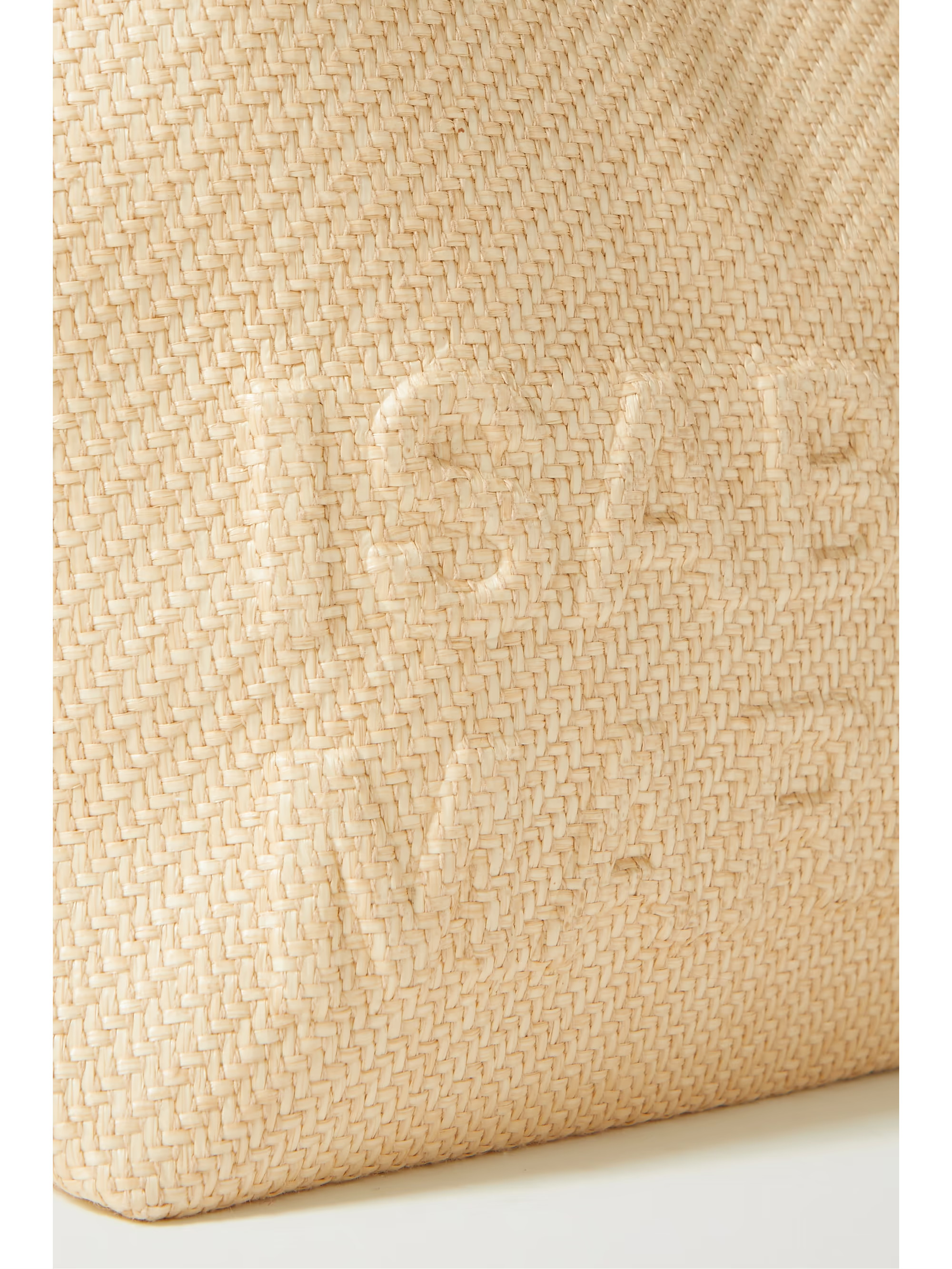 Neutral Wydra leather-trimmed embossed raffia tote | ISABEL MARANT | NET-A-PORTER | NET-A-PORTER (US)