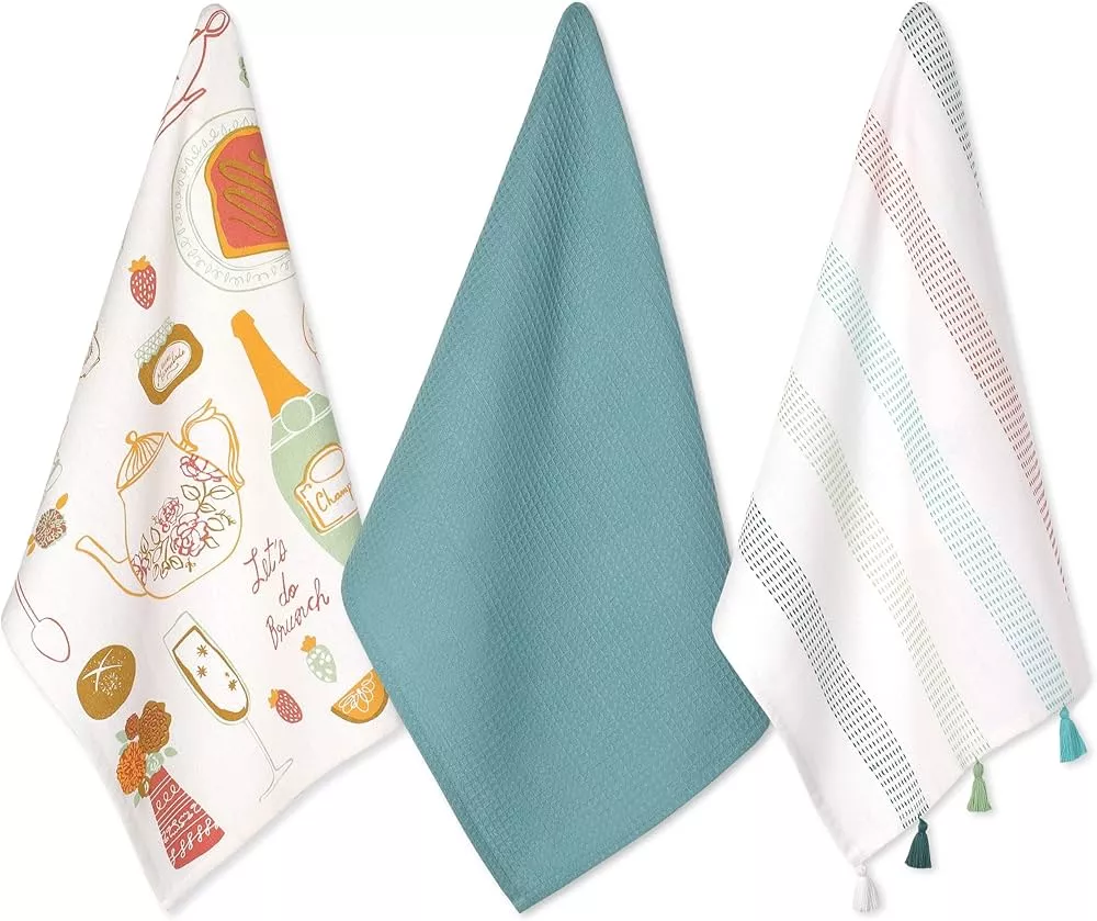 Folkulture Cotton Dish Towels and Kitchen Towels With Hanging Loop