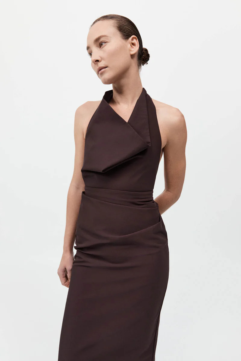 Structural Tie Dress - Port | St. Agni (US, UK, EU)
