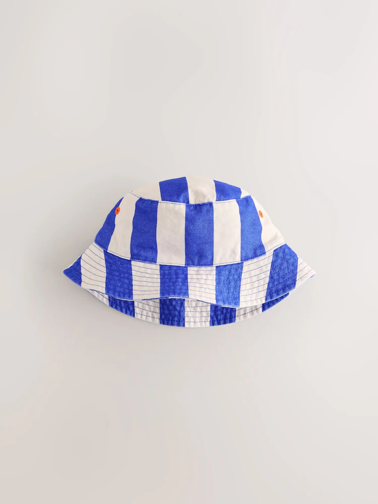 White/Blue Stripe Bucket Hat (3mths-13yrs) | Next US
