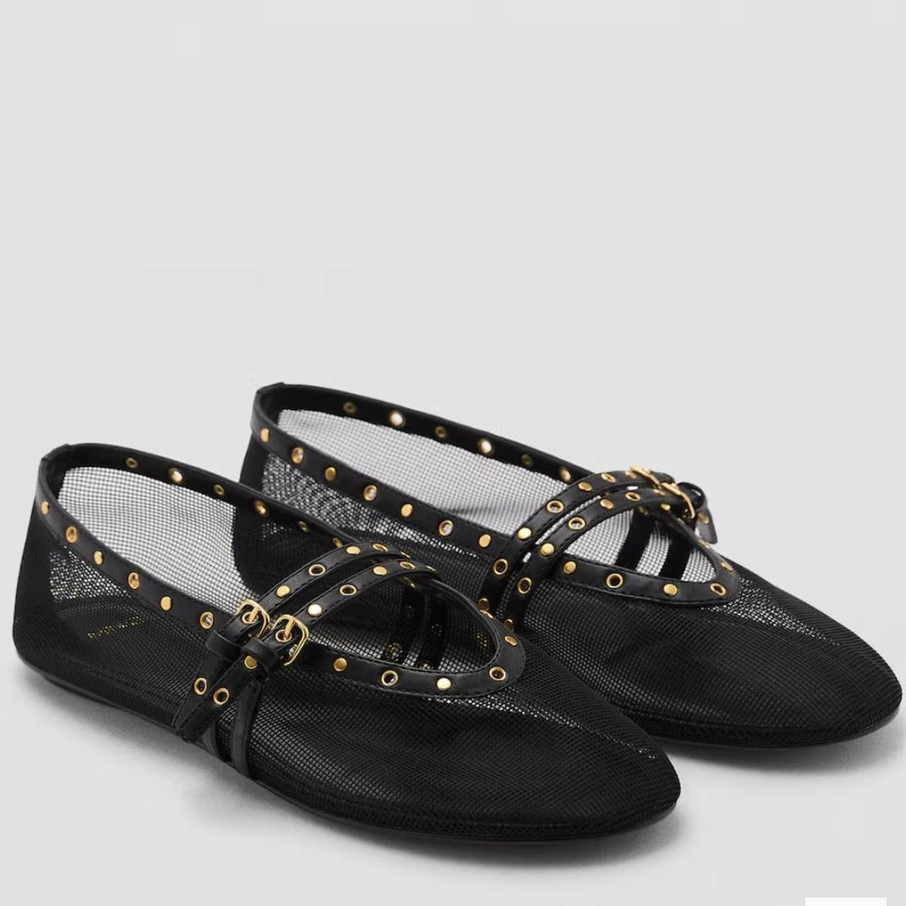 Mango Women's Ballet shoes - Black - US 6.5 | Depop US