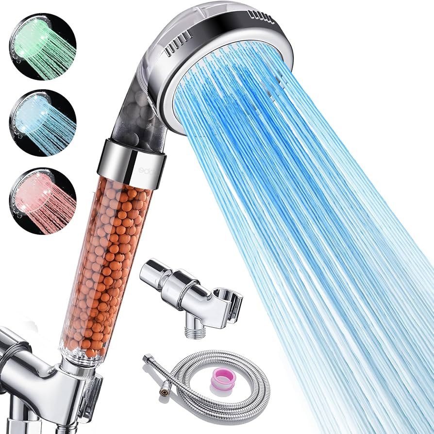 Cobbe Filtered LED Shower Head with Handheld, Color Changing, High Pressure Shower Head with Filt... | Amazon (US)