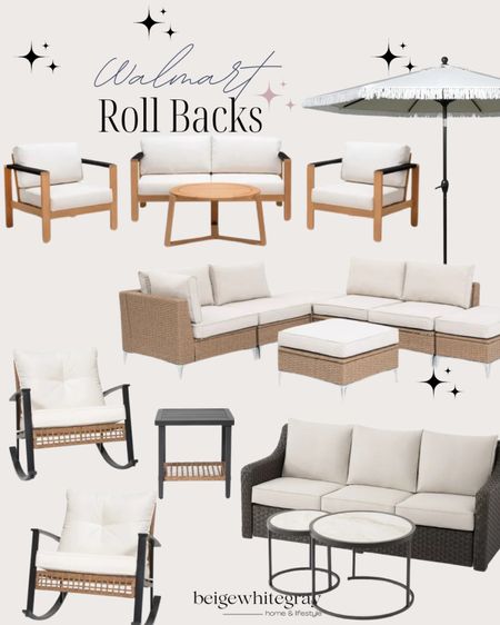Walmart outdoor living!! Roll backs on these beautiful patio sets. Check them out and snag them before the fourth of July. 

#LTKSummerSales #LTKHome #LTKxWalmart