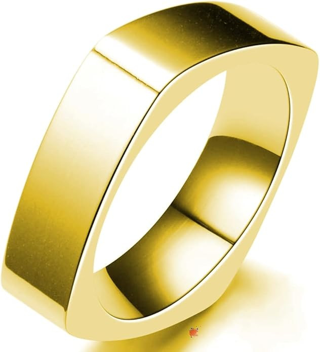 Jude Jewelers Stainless Steel Square Shaped Classic Simple Plain Wedding Band Ring | Amazon (US)