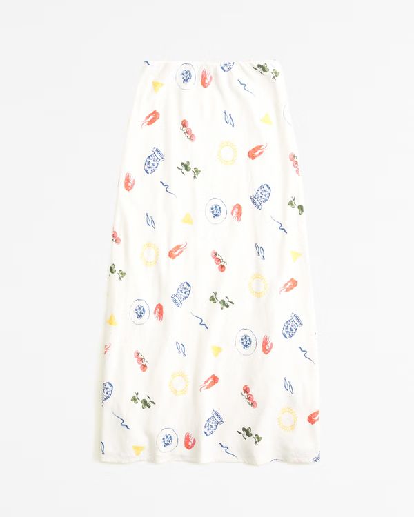 Linen-Blend Column Maxi Skirt | Abercrombie & Fitch (US)