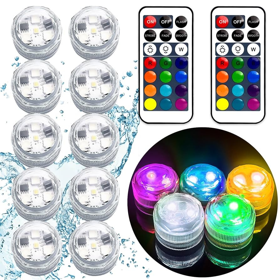 Mini Submersible LED Lights,Small Underwater Tea Lights Candles Waterproof with Remote Battery Op... | Amazon (US)