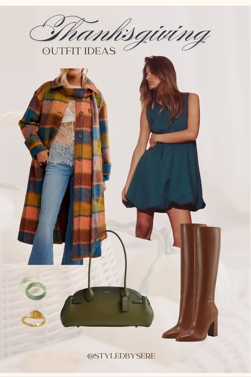 Thanksgiving: make it bold!
This year, let’s move beyond the usual rusts and burgundies — and bring a fresh pop of color to your Thanksgiving look. Think rich teals, deep emeralds, and velvety moss greens — hues that feel festive yet unexpected.
Pair a teal mini dress with tall walnut boots for a polished vibe. Add layered jewelry, a stunning bag, and a playful coat, and you’ve got an outfit that feels both sophisticated and full of personality.
DM me to style a look just for you!

#LTKHoliday #LTKStyleTip #LTKParties