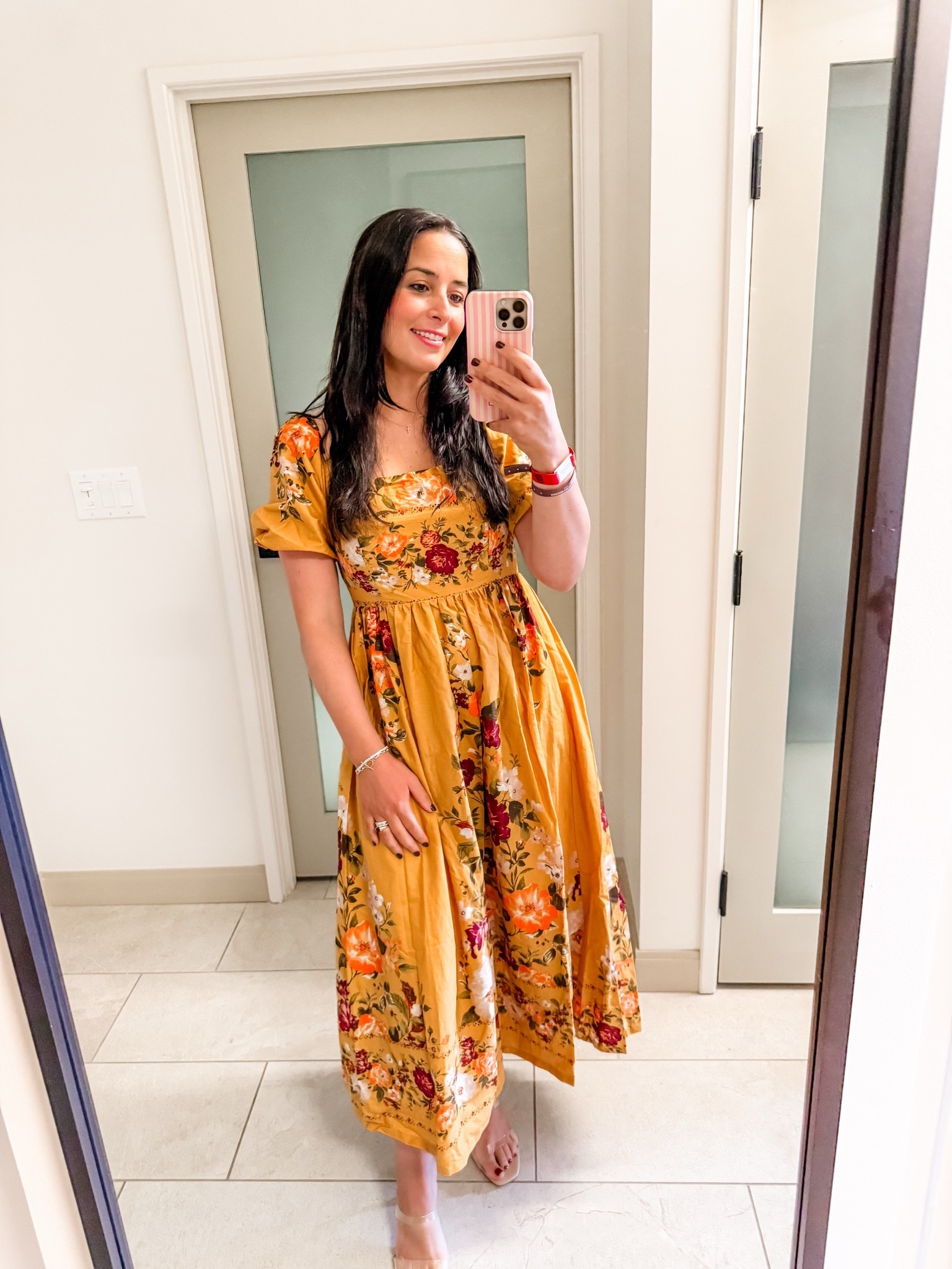 This floral midi dress is so pretty for fall! Love the warm mustard color, puff sleeves, and easy flowy fit for dinners, events, or family photos. 🍂🌼 I added some similar options since this one is flying off the shelves!

#LTKootd #LTKSeasonal