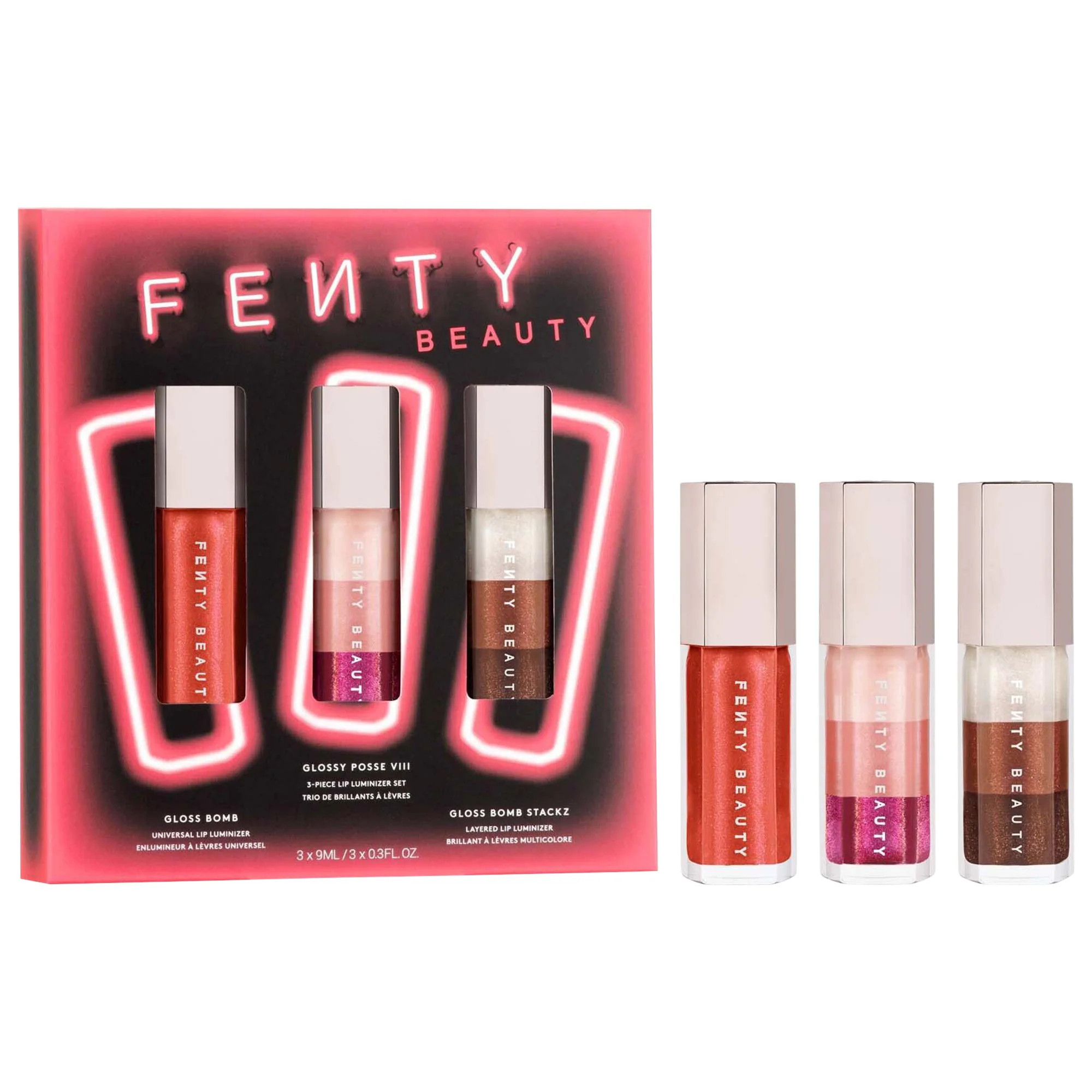 Fenty Beauty by Rihanna Glossy Posse VIII 3-Piece Lip Luminizer Set | Sephora (US)