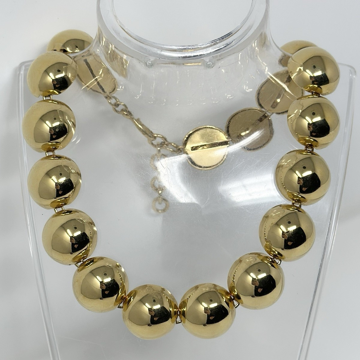 Vintage Monet Gold Tone Chunky Dome Chain Necklace Statement Collar Runway Glam | eBay | eBay US