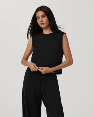 Vuori Heavyweight Cotton Easy Tank Top | Black | XL | Vuori Clothing (US & Canada)