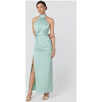 ASTR the Label | Aspen Twist Front Halter Maxi Dress in Sage | Size S | ASTR The Label (US)