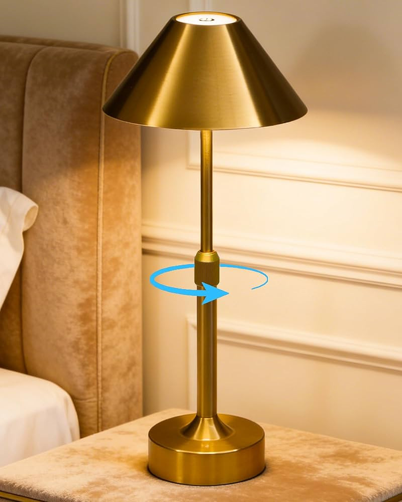 Telescopic Cordless Table Lamp, Height Adjustable Battery Operated Desk Lamp (8" to 14"), 3 Color... | Amazon (US)