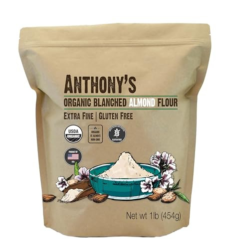 Anthony's Organic Almond Flour, 1 lb, Blanched, Gluten Free, Non GMO, Keto Friendly, Extra Fine, Low Carb | Amazon (US)